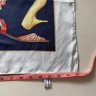Vintage Salvatore Ferragamo 100 silk Scarf Shoes Butterflies Navy Blue 34  Italy