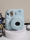 Fujifilm Instax Mini 8 Instant Camera  blue  With Skull Camera Case