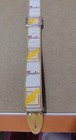 Very Rare Vintage Fender White Monogram Guitar Strap 69 71 Metal Plate Mint  