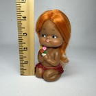 Vintage Hawaiian Hula Girl Plastic Doll Tiki Souvenir Orange Hair Skirt Japan
