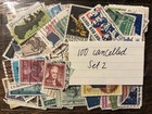 100 Used cancelled Stamps  Variety  No Duplicates  1940s -1970s  Usps  Set 2 