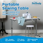 Sew Ready Portable Sewing Table With Foldable And Rollaway Design  Silver white