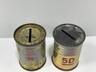 Vintage Cities Service Oil 5d Koolmotor Promotional Coin Piggy Bank Tin Cans
