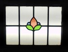 Simple Floral Old English Leaded Stained Glass Window 19 1 4 x 15 