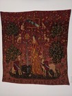 Vintage French Tapestry The Lady And The Unicorn Woven Decor Wall Hanging Accent