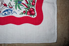Vibrant Vintage Florida 30x34 Cotton Souvenir Tablecloth Beaches Palm Trees