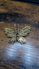 Vintage Brass Butterfly Filigree Brooch Set Of 2 Gold Animal Insect Pins