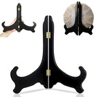 4pcs Easel Plate Holder Wooden Display Stand Bowl Dish Rack Book Pedestal Decor