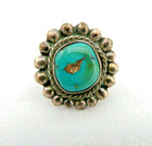 Vintage Native American Navajo Sterling Silver   Turquoise Stone Ring Size 9 3 4