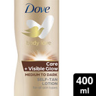 Dove Body Love Visible Glow Gradual Self-tan Body Lotion Medium To Dark 14oz New