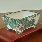 Yuuki Shouseki Japanese Shohin Bonsai Pot Painted Chinese Dragon 4 X 3 5 X 1 75 