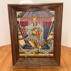 Vintage Paint By Number Pair     Asian Emperor   Lady Framed Art Mid Century