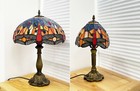 Handmad Table Lamp Dragonfly Tiffany Style Stained Glass Home Decor 14  18  Tall
