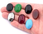 Glass 18x25mm Red Czech Oval Flat Back Cabochons Cab117-8
