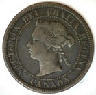 1882 H Bronze Canadian Large Cent Coin Vg 1c Very Good One Cent