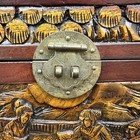Vintage Chinese Oriental Asian Camphor Wood Box Chest Trinket Jewellery Storage 