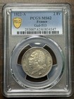 1822-a France Silver 2 Francs  Louis Xviii  Pcgs Ms-62