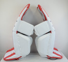 Bauer Reactor R5 Pro Goalie Leg Pads Sr Size Medium 34  White red  0502-9709 