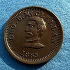 Rare 1863 Uncirc  Maj  Gen  Geo  B  Mcclellan Civil War Token Patriotic Issue