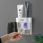 Automatic Toothpaste Dispenser Set  Wall Mount Squeezer With Toothbrush Rack