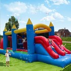 Commercial Pvc Inflatable Bounce House Obstacle Course Dual Tunnel Outdoor Yard