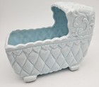 Vintage Baby Blue Bassinet Embossed Ceramic Planter  930