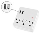 Wall Tap Surge Protector Adapter 3 Electrical Outlet   2 Usb Charging Ports