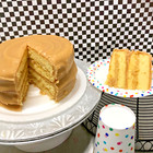 Old Fashioned Caramel Fudge Cake With 4 Rich   Moist Yellow Layers  Handmade 