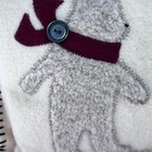 New Handmade Christmas Felt Bear Pillow Holiday 9x13   