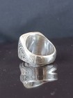 Engraved Silver Signet Ring Family Crest Coat Of Arms Heraldic Shield Gift Men