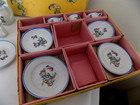 Vintage 1940s Child s 16 Pc  Porcelain Toy Teaset Apears Unused In Box