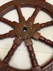 Antique Wooden Ships Wheel 39 Inch Original Patina Nautical Maritime