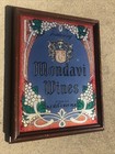 1990s Mondavi Wines Mirror Sign 18x14 St Helena California Man Cave Vintage