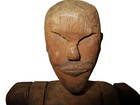 Antique Indian Primitive Gangaur Doll Rajasthan Hand Carved Wooden Folk Figure