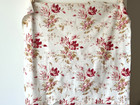 Antique 19th C French Floral Fabric Pink Red  Tulips Roses Daisies