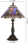 Vintage Tiffany Style Purple Baroque Stained Glass Table Lamp 19  Bedside Light