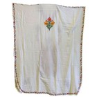 Womens Boho Kashmiri Butter Color Kaftan Cotton Blend Floral Cruise Dress L-51 