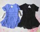 Dance Leotard Dress New 2-4  6-7  8-10 Or 12-14 Blue Black Ballet Dance Costume