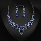 Jewelry Set Women Bridal Crystal Rhinestone Necklace Earrings Wedding Party Gift