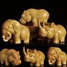 Wood Carving Elephant Animal Simple Wooden Crafts Statue Home Decoration Gift Us