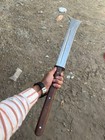 Custom Handmade Carbon Steel Blade Tactical Machete Sword  Hunting Sword Camping