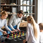 49  Combo Game Set 4-in-1 Multi Game Table W soccer Billiards For Home Play Room