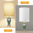 Tall Lamp Shade 10x10x13 Inch Large Drum Lampshade White Line Fabric Set