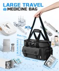 Canvas Large Pill Bottle Organizer Bag Travel Medicine Storage Bag Carrying Case