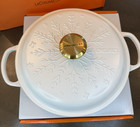 New Le Creuset Noel Snowflake Matte White Cotton 2 25 Qt Signature Braiser Pot