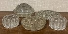 Collection Of 5 Antique Clear Glass Flower Frogs - Different Sizes   Shapes