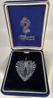 Waterford Heart Shaped Pendant Vintage Crystal Necklace In Original Velvet Box