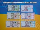 Full Set 6 Banknotes Booklets Unc Overprint Glory To Ukraine Slava Ukrayini