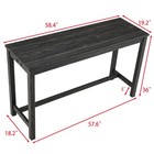 4pcs Bar Table Set W  3 Padded Stools Dining Table   Power Outlet Space Saving