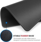 Gaming Mouse Pad Non-slip Rubber Base Stitched Edge Black